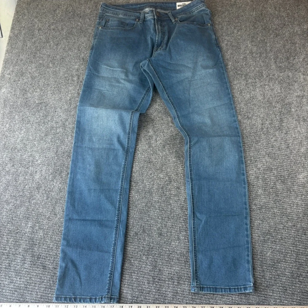 Buffalo David Bitton Axel Slim Stretch Mens Jeans 34x34 Medium Wash Blue Denim